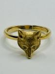 15ct Gold Fox Head Ring with Diamond Eyes