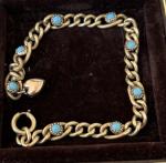 Victorian Brass Bracelet with Turquoise Accents