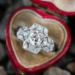 Art Deco 14K White Gold Diamond Wedding Ring