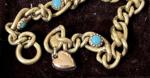 Victorian Brass Bracelet with Turquoise Accents