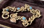 Victorian Brass Bracelet with Turquoise Accents