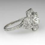 Art Deco 14K White Gold Diamond Wedding Ring