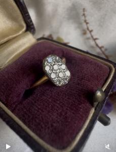 Vintage Art Deco Diamond Panel Ring in 18ct Gold