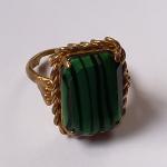 Antique Malachite Rope Twist Style Ring