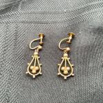 Antique 9ct Gold Screw Back Drop Earrings