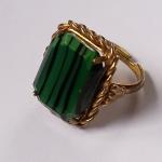Antique Malachite Rope Twist Style Ring