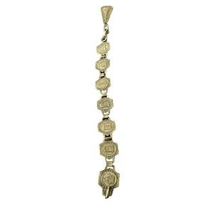 Antique Silver Bracelet with Hexagonal Paris Cartouches