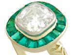 Vintage Emerald and Diamond Yellow Gold Ring