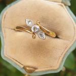 Vintage Art Deco 14k Gold Diamond Engagement Ring