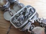 Victorian Sterling Silver Shell Bracelet with Koi Clasp