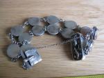 Victorian Sterling Silver Shell Bracelet with Koi Clasp