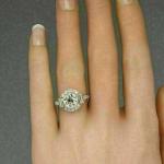 Art Deco Round Cut Diamond Halo Engagement Ring