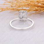 Emerald Moissanite Bezel Set Engagement Ring