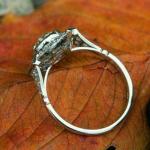 Art Deco Round Cut Diamond Halo Engagement Ring