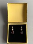 Victorian Pearl and Garnet Drop Earrings Pair