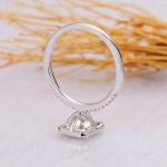 Emerald Moissanite Bezel Set Engagement Ring