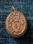Antique Knights Templar Yellow Metal Locket Pendant