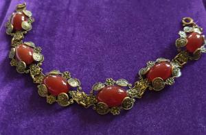 Ornate Art Deco Goldtone Filigree Bracelet