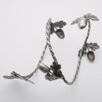 Continental Silver Acorn Dragonfly Bangle
