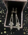 Vintage Diamante Drop Earrings with Screw Back