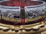 Hand Engraved Antique Silver Plated Bangle Bracelet