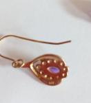 Vintage Sterling Silver Gilt French Paste Earrings