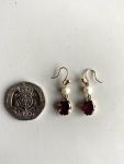 Victorian Pearl and Garnet Drop Earrings Pair