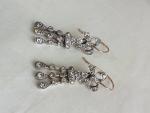 Victorian 14ct Gold Silver Paste Bow Earrings