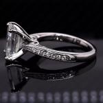 Emerald Moissanite Antique Engagement Ring in 14K Gold