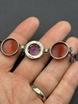 Scottish Silver Amethyst Carnelian Vintage Bracelet