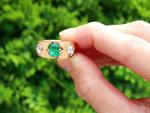 Emerald and Diamond 18ct Gold Antique Ring
