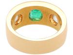 Emerald and Diamond 18ct Gold Antique Ring