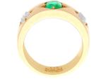 Emerald and Diamond 18ct Gold Antique Ring