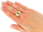 Emerald and Diamond 18ct Gold Antique Ring