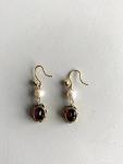 Victorian Pearl and Garnet Drop Earrings Pair