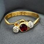 Victorian Ruby & Diamond Twist Ring in Gold