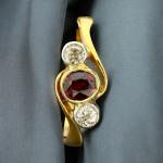 Victorian Ruby & Diamond Twist Ring in Gold
