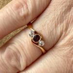 Victorian Ruby & Diamond Twist Ring in Gold