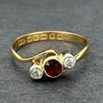 Victorian Ruby & Diamond Twist Ring in Gold
