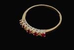 Vintage 9ct Gold Ruby Diamond Half Eternity Ring