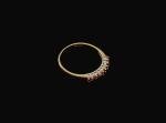 Vintage 9ct Gold Ruby Diamond Half Eternity Ring