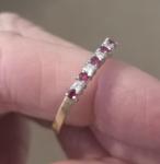 Vintage 9ct Gold Ruby Diamond Half Eternity Ring