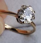 18Ct Gold Diamond Old Cut Solitaire Antique Ring