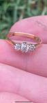 18ct Gold Antique Diamond Trilogy Ring