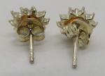 Vintage Art Deco Sterling Silver Flower Stud Earrings