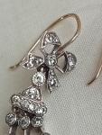 Victorian 14ct Gold Silver Paste Bow Earrings