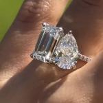 Pear & Emerald Cut Moissanite Toi Et Moi Ring