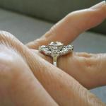 Art Deco 3.02Ct Diamond Engagement Ring 14K White Gold