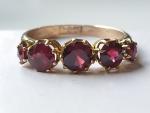 Victorian 9ct Rose Gold Garnet Five Stone Ring