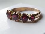 Victorian 9ct Rose Gold Garnet Five Stone Ring
